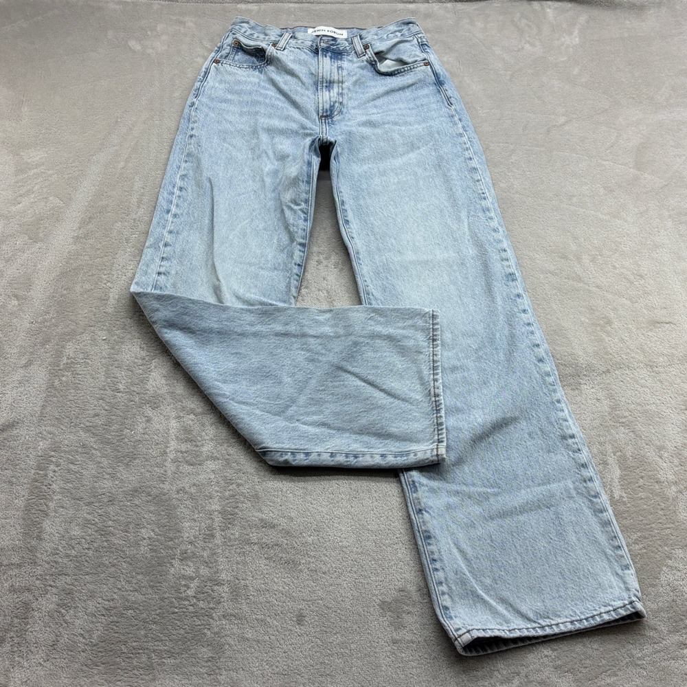 Aritzia Denim Forum The Farrah Wide Leg Jeans Women 24 Light Wash HR 100% Cotton